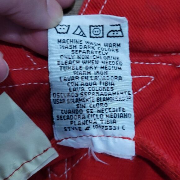 Vintage Shortalls Kids 12 M Red Overalls In Design Alligator Frog Friends Shorts - Picture 10 of 11